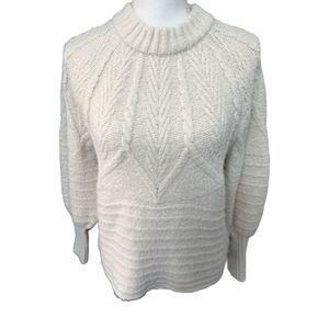 Universal Thread Women's Cream Ivory Chunky Knit Pull Over Sweater Size M